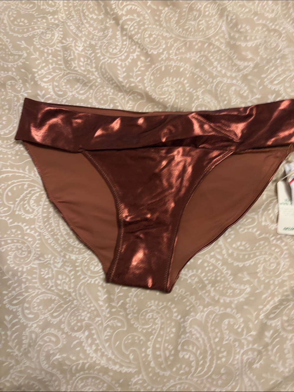 Shiny Copper Bikini Bottom - Women Swim
